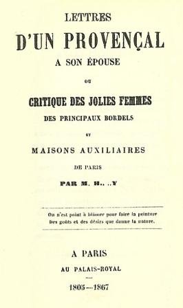 Critique des jolies femmes des principaux bordels de Paris