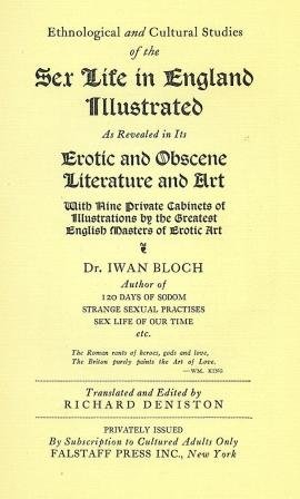 Ethnological and Cultural Studies of the Sex Life in England