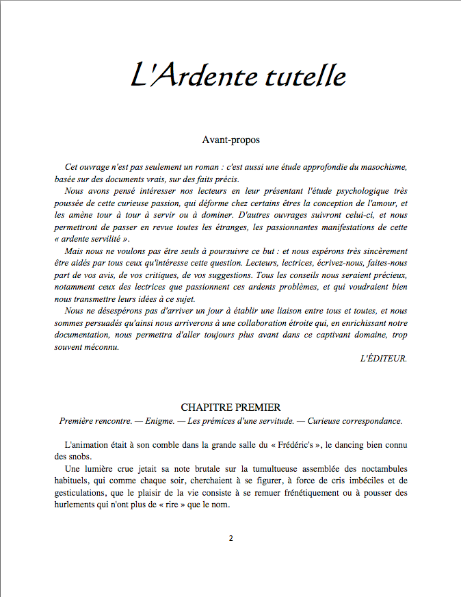 L'Ardente tutelle