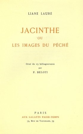 Jacinthe ou Les Images du p�ch�